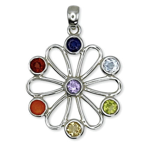 Chakra Infinity Flower Petal Design Pendant
