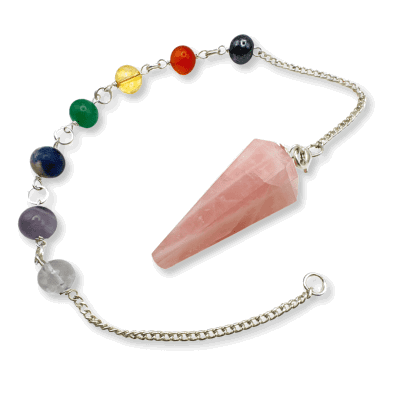 Chakra Rose Quartz Pendulum