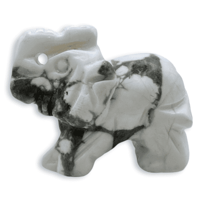 White Howlite Lucky Elephant