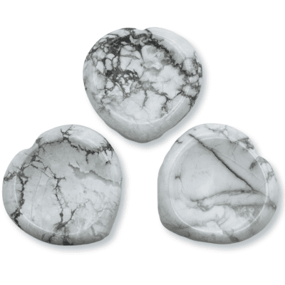 White Howlite Heart Worry Stone