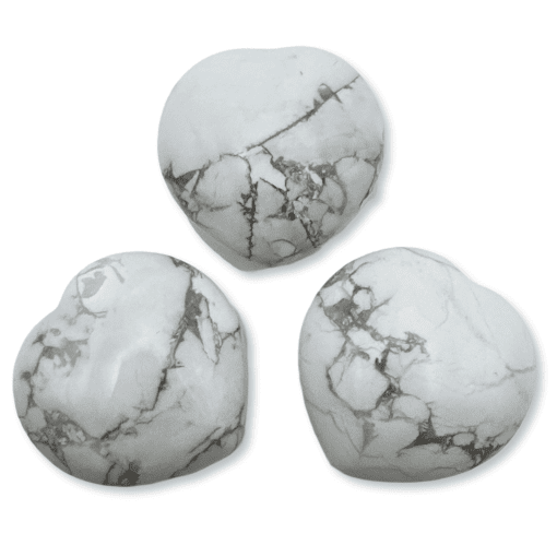 White Howlite Puff Heart