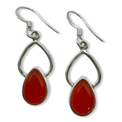 Carnelian Teardrop Earrings