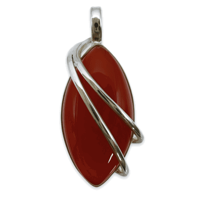 Carnelian Wave Marquise Pendant