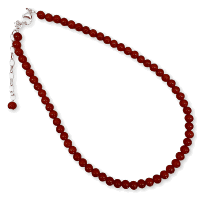Carnelian 6mm Bead Necklace