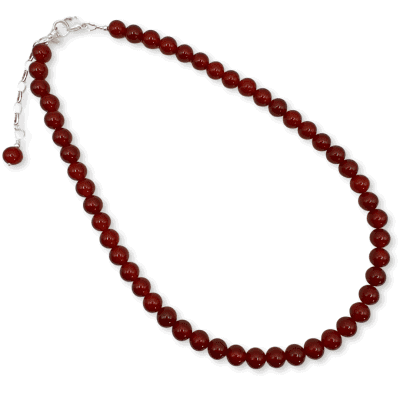 Carnelian 8mm Bead Necklace