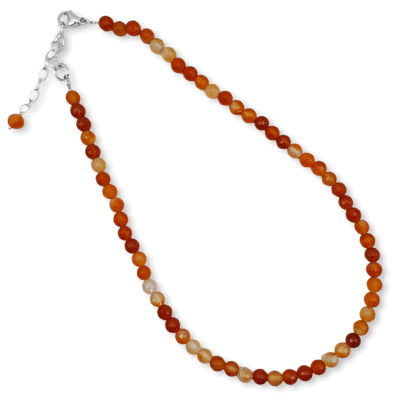 Carnelian 6mm Faceted Bead Necklace
