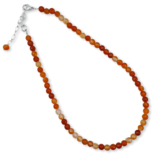 Carnelian 6mm Faceted Bead Necklace