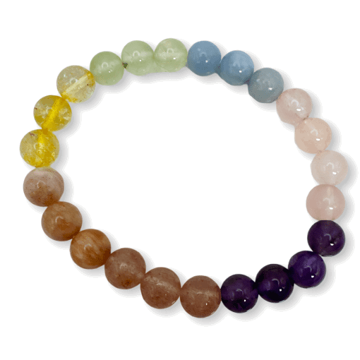 Chakra 8mm Gemstone Bead Bracelet Pastel