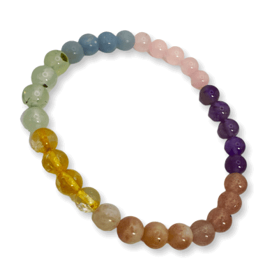 Chakra 6mm Gemstone Bead Bracelet Pastel (Copy)