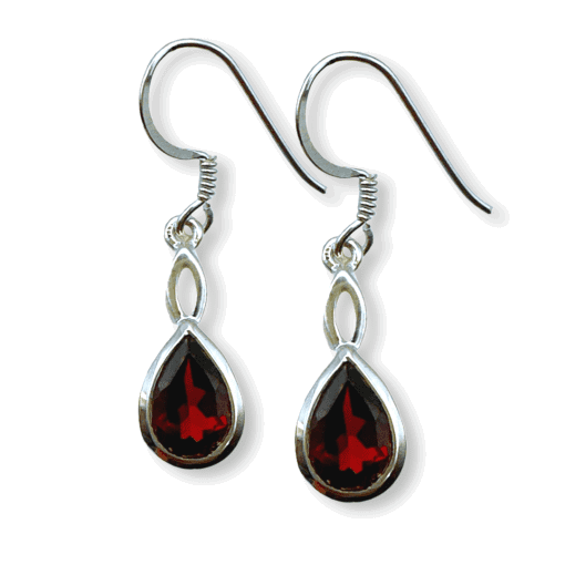 Garnet Drop Earrings 3.1g