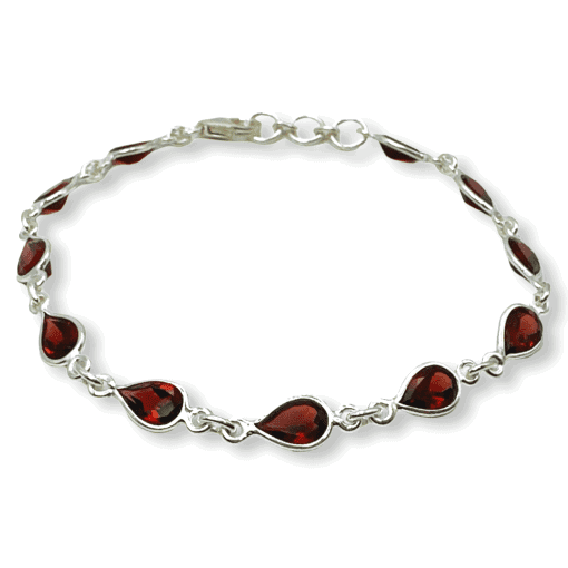 Garnet Pear Faceted Bracelet