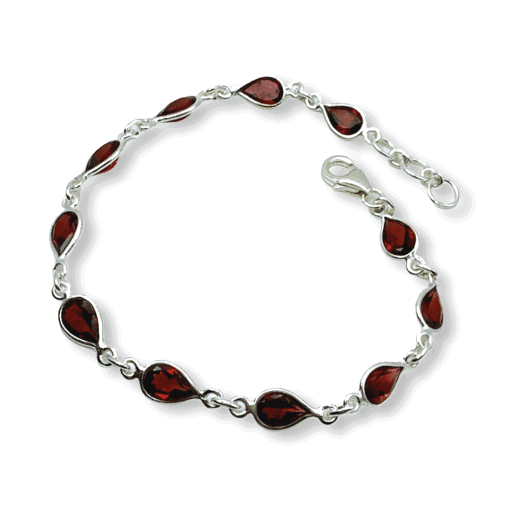 Garnet Pear Faceted Bracelet - Image 2