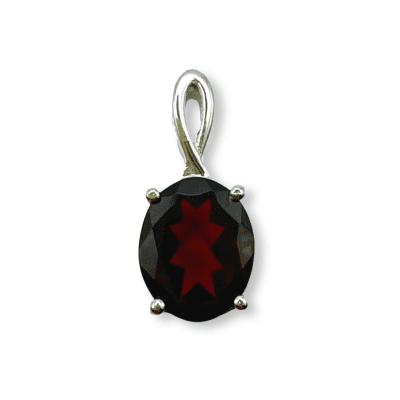 Garnet Oval Twist Bail Pendant