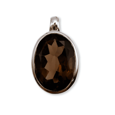 Smoky Quartz Oval Pendant 3.4g