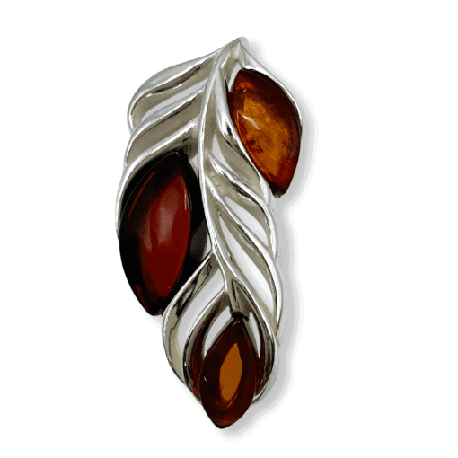 Amber Feather Pendant