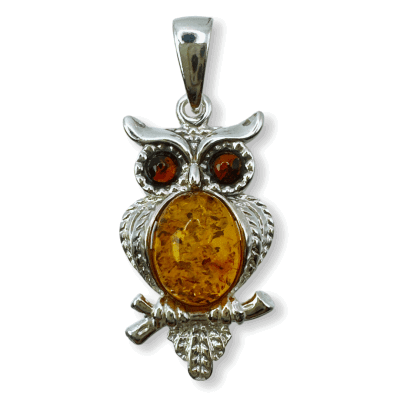 Amber Owl Pendant