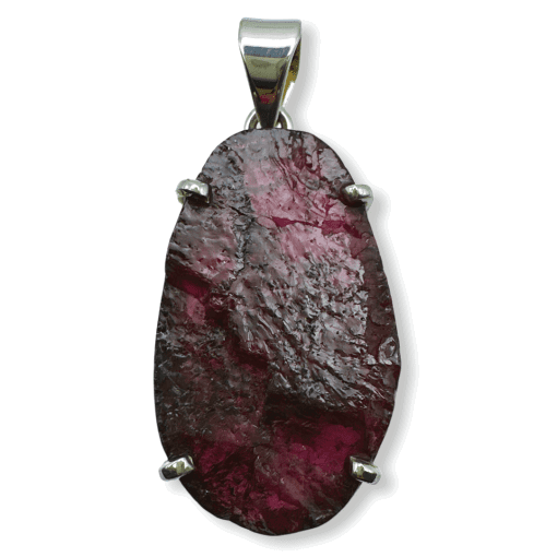 Garnet Large Raw Oval Pendant