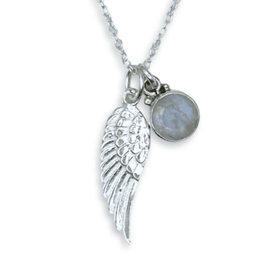 Moonstone Angel Wing Necklace