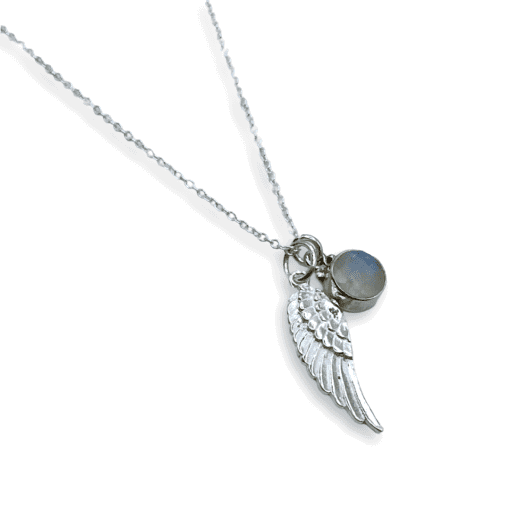 Moonstone Angel Wing Necklace - Image 2