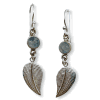 Moonstone Feather Drop Earrings