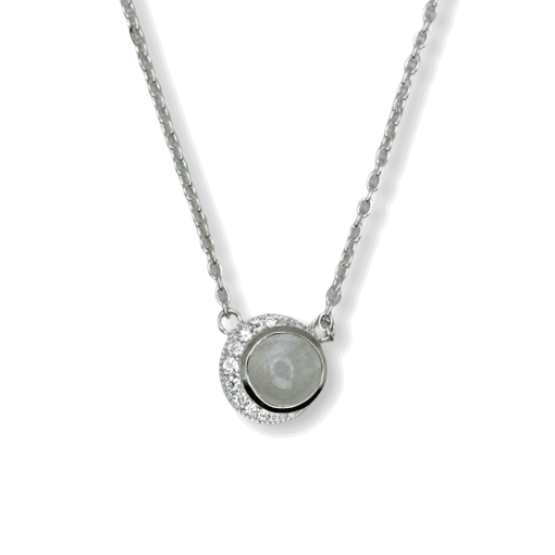 Moonstone & Topaz Crescent Necklace