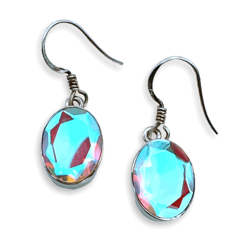 Angel Aura Oval Drop Earrings 4.8g