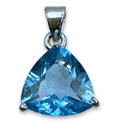 Blue Topaz Trilliant Cut Pendant