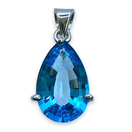 Blue Topaz Pear Cut Pendant
