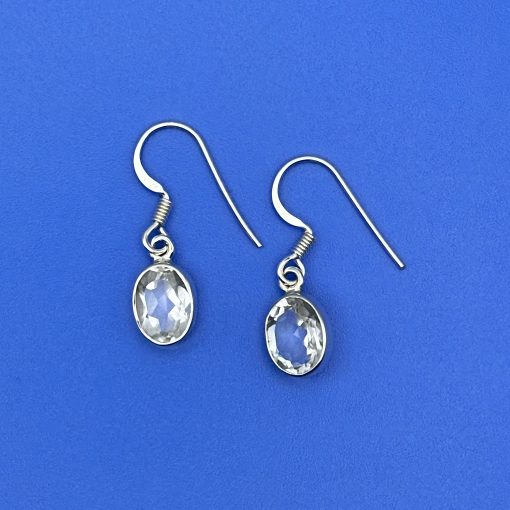 Clear Quartz Oval Earrings