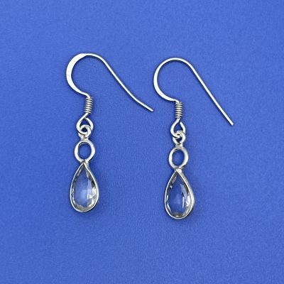 Clear Quartz Tiny Pear Drop Earring
