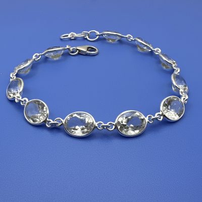 Clear Quartz Oval Faceted Bracelet