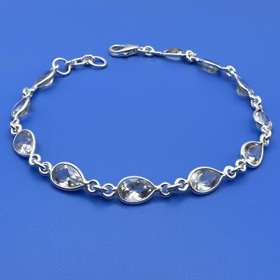 Clear Quartz Pear Faceted Bracelet