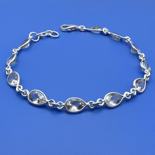 Clear Quartz Pear Faceted Bracelet