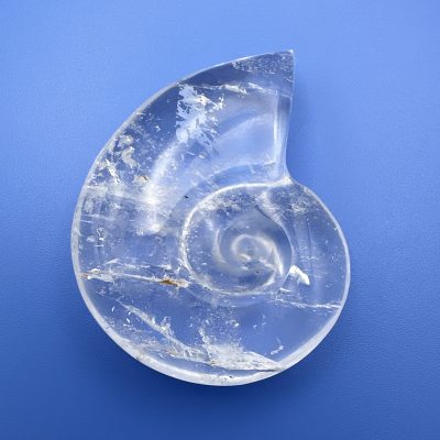 Clear Quartz Ammonite Carving
