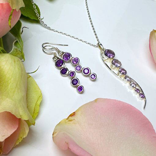 Amethyst Drop Earrings 4.2g - Image 2