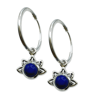 Lapis Lazuli Hoop Earrings 2.3g