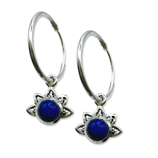 Lapis Lazuli Hoop Earrings 2.3g