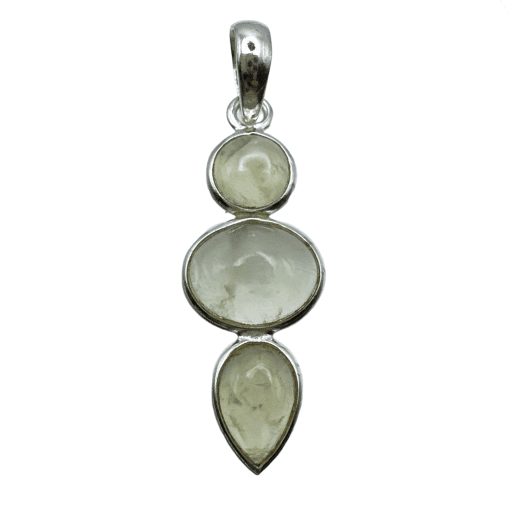 Prehnite Triple Stone Pendant 1.8g