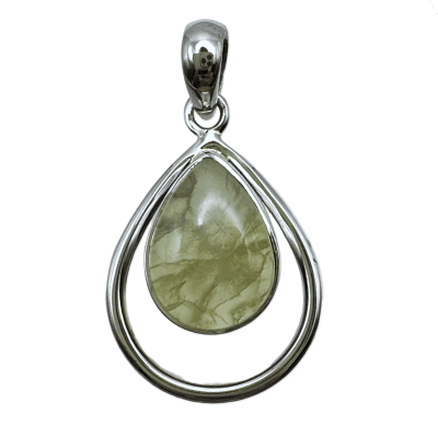 Prehnite Open Loop Peardrop Pendant 4.1g