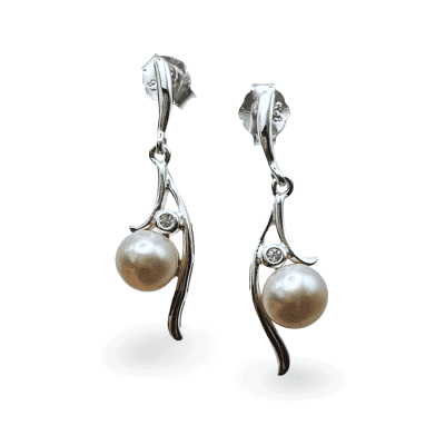 Freshwater Pearl Stud Drop Earrings 2.5g