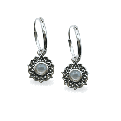 Mother Of Pearl Hoop Earrings 1.5g