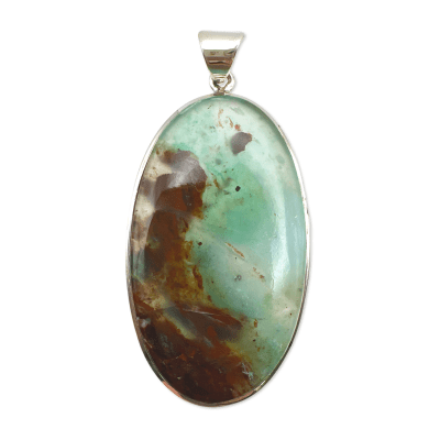 Aquaprase (Chalcedony) Oval Pendant 17.4g