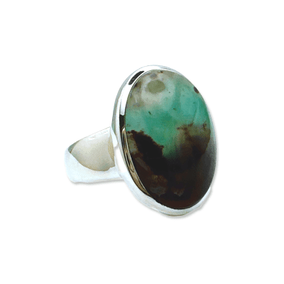 Aquaprase (Chalcedony) Oval Ring Size P