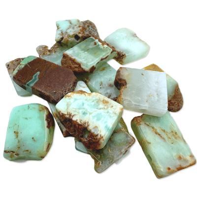 Aquaprase (Chalcedony) Drilled Flat Beads
