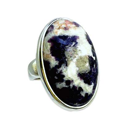 Lepidolite Oval Ring 13.7g Size P