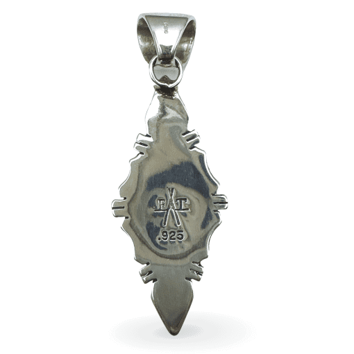 Turquoise Navajo Inlay Pendant By Evonne Rogers 10.7g - Image 2