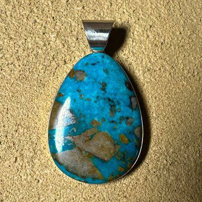 Royston Turquoise Pendant By Kevin Ramone 12.8g