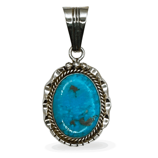 Kingman Turquoise Pendant By Samuel Yellowhair 9.7g - Image 2