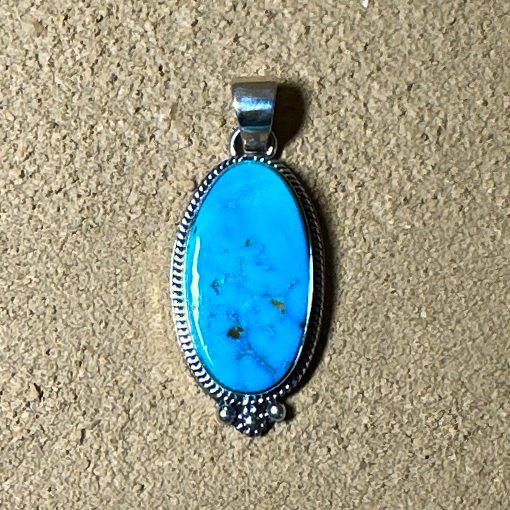 Kingman Turquoise Pendant By Linda Johnson 10.1g