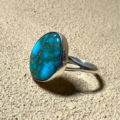 Turquoise Navajo Ring By Gilbert Tom Size N 3.7g